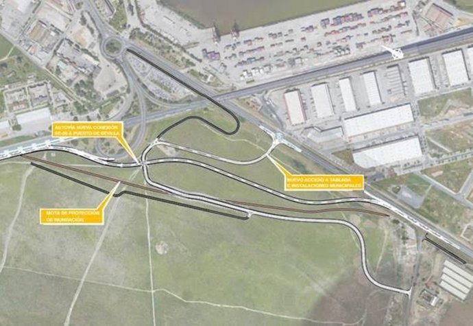 Bypass entre la SE-30 y SE-40 para facilitar la sustitución de tirantes en el Puente del Centenario
