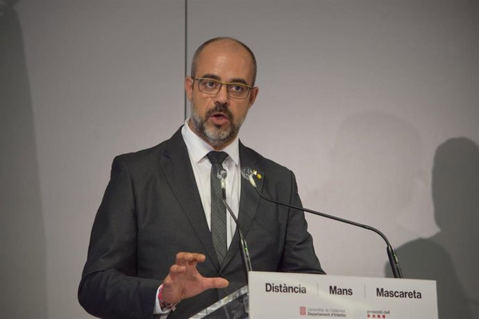 El conseller de Interior, Miquel Buch, en rueda de prensa tras presentar la auditoría a Mossos