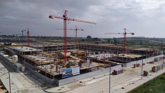 Obras de construcción de una promoción de nuevas viviendas de Habitat Inmobiliaria