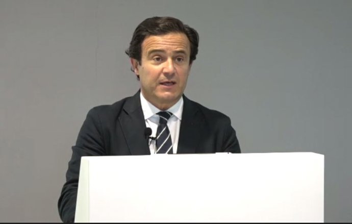 El director de análisis de Bankinter, Ramón Forcada, en la presentación de la estrategia de inversión del tercer trimestre, este martes
