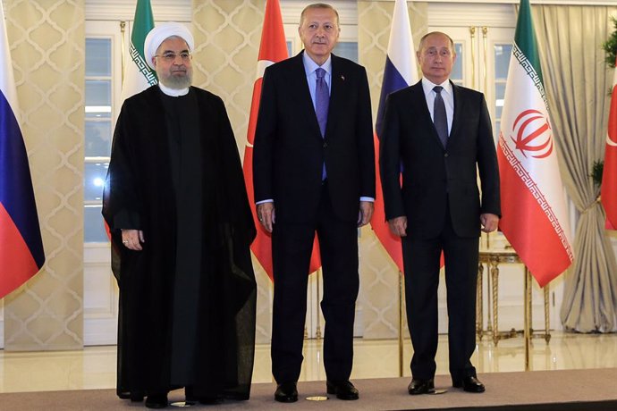 Siria.- Putin, Erdogan y Rohani discutirán sobre Siria este miércoles por videoc