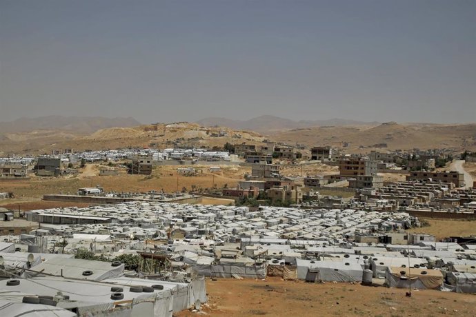 Asentamiento de refugiados sirios en la localidad libanesa de Arsal