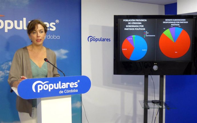 María Luisa Ceballos en la sede del PP de Córdoba.