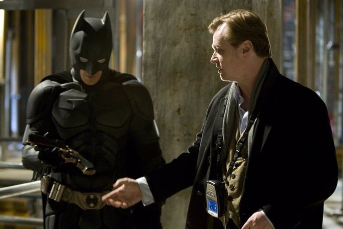 Christopher Nolan en el rodaje de la  trilogía del Caballero Oscuro junto a Christian Bale