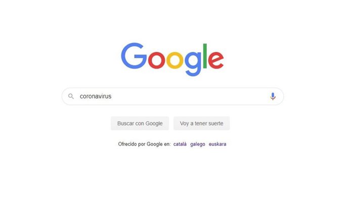 Palabra coronavirus en el buscador de Google 