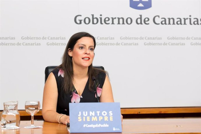 La consejera de Turismo del Gobierno de Canarias, Yaiza Castilla, en la presentación de la campaña de promoción 'Entra en fase tranquilidad'