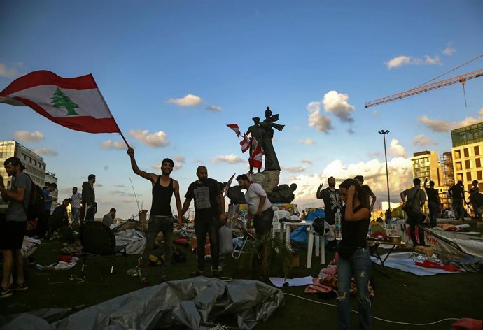 Manifestación antigubernamental en Líbano