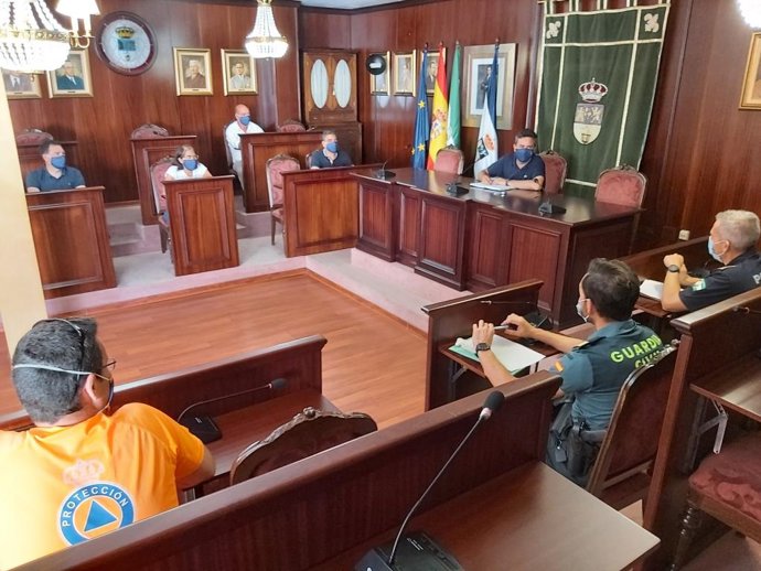Reunión del comité asesor del Plan de Emergencias Municipal (PEM) del Ayuntamiento de Lepe.