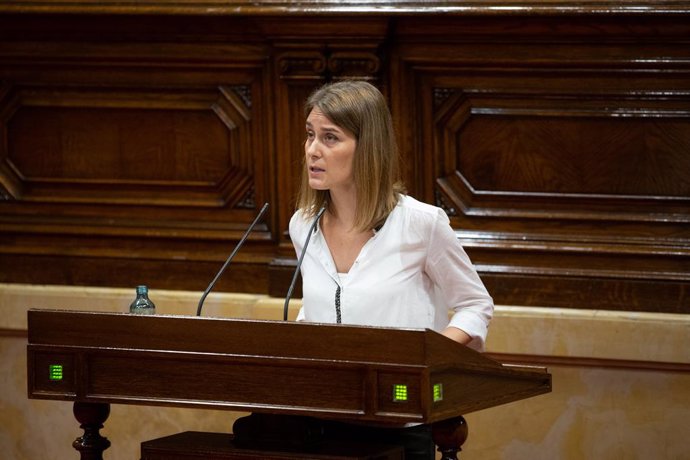 La presidenta de Catalunya en Comú Podem, Jéssica Albiach, al Parlament.