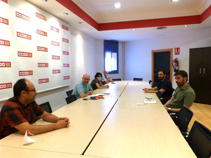 Reunión de responsables de CCOO Aragón y de IU Aragón.