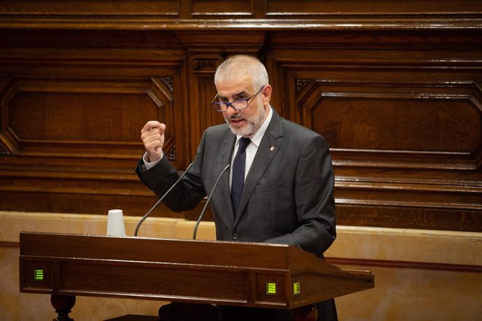 El president de Cs, Carlos Carrizosa, al Parlament.