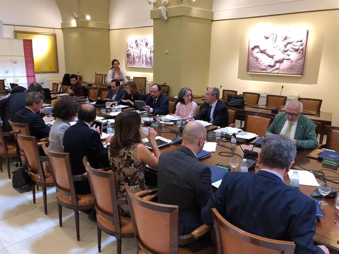 Imagen de archivo de una reunión del Consejo Andaluz de Universidades (CAU).