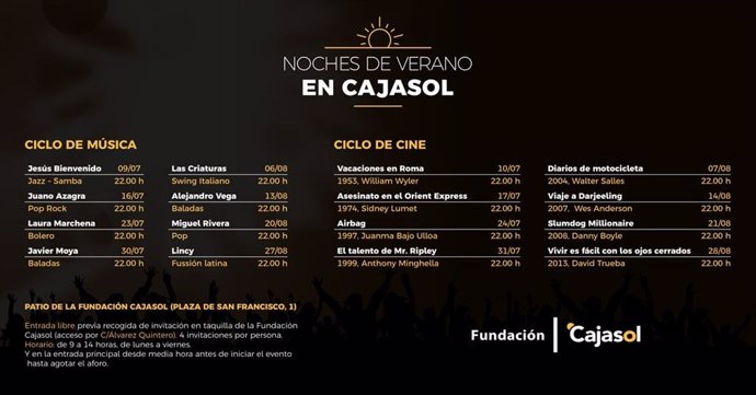 La Fundación Cajasol pone en marcha su programa cultural para este verano