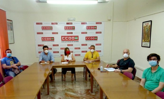 Reunión sobre Citrosuco y Zumos Palma en la sede de CCOO Córdoba, en una imagen de archivo.