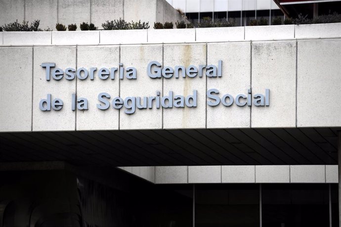 Entrada de la sede de la Tesorería General de la Seguridad Social, en Madrid (España), a 6 de febrero de 2020.