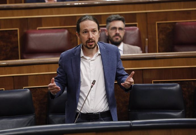 El vicepresident segon del Govern espanyol, Pablo Iglesias, al Congrés dels Diputats després de l'estat d'alarma, Madrid (Espanya), 24 de juny del 2020