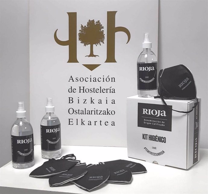 Kits de Rioja en la sede de la Asociación de Hostelería de Bizkaia