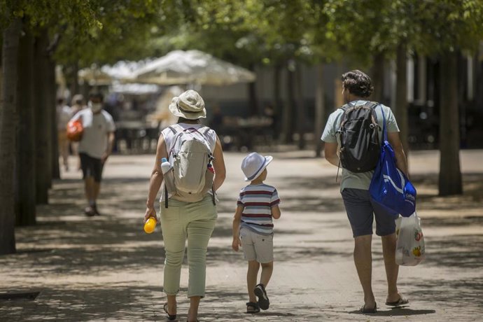 Alerta naranja por altas temperaturas. En Sevilla (Andalucía, España), a 23 de junio de 2020.