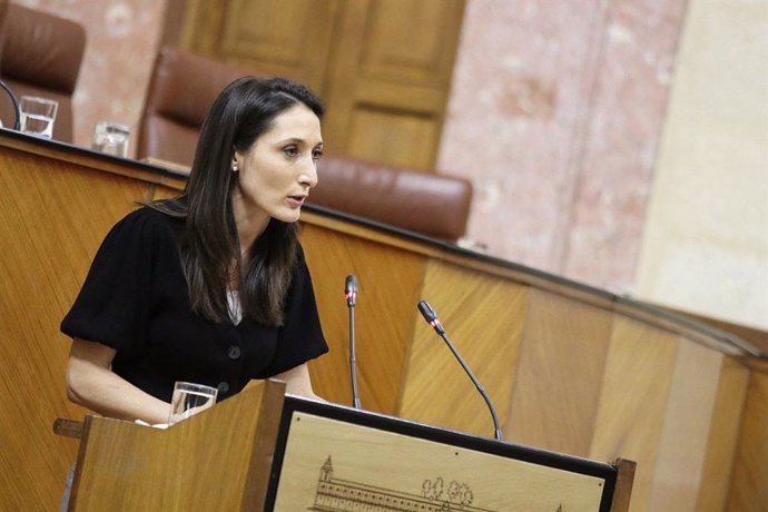 La parlamentaria de Ciudadanos (Cs) por Jaén Mónica Moreno, en una foto de archivo en el Pleno del Parlamento.