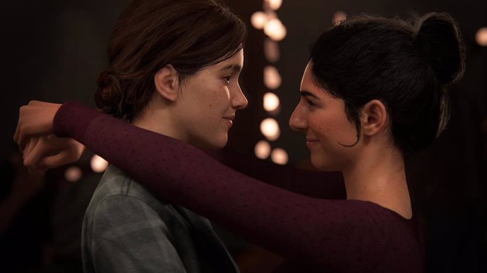 Ellie (izquierda) y Dina (derecha) en The Last of Us: Part II.