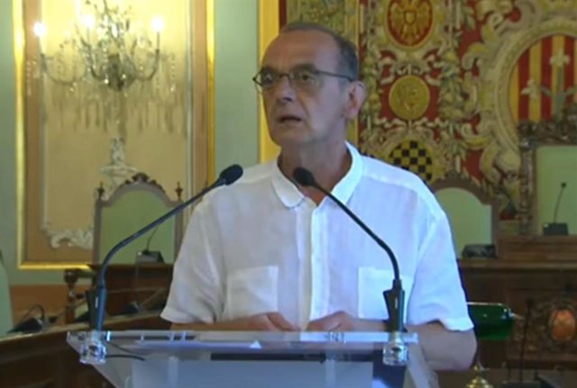 El alcalde de Lleida, Miquel Pueyo, en rueda de prensa telemática a 4 de julio de 2020.