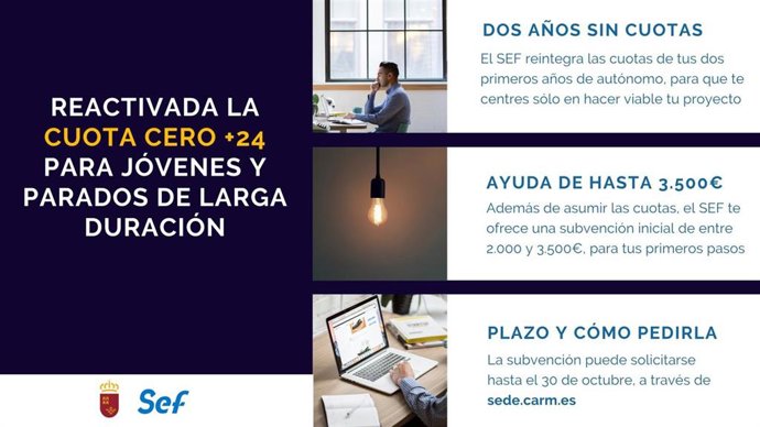 Imagen del cartel que anuncia la ayuda de la cuota cero