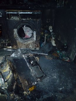 Incendio en una vivienda de Pamplona