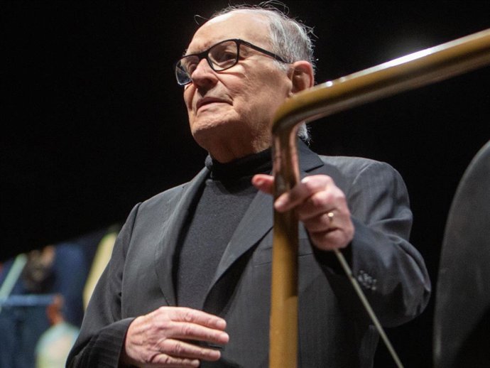 Ennio Morricone durante su último concierto en nuestro país