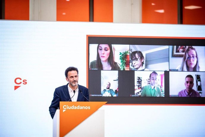 Edmundo Bal, portavoz de Ciudadanos, dando una rueda de prensa
