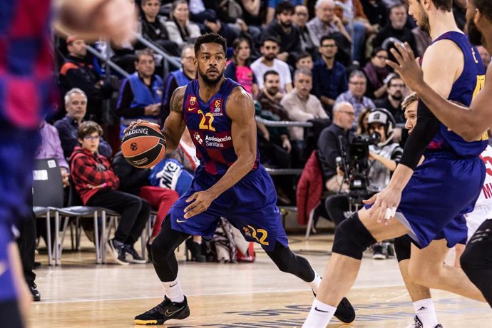 Cory Higgins of FC Barcelona, during the Turkish Airlines EuroLeague match between  Fc Barcelona and FC Bayern Munich at Palau Blaugrana on March 06, 2020 in Barcelona, Spain.