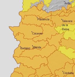 Alerta naranja en Extremadura para el 7 de julio