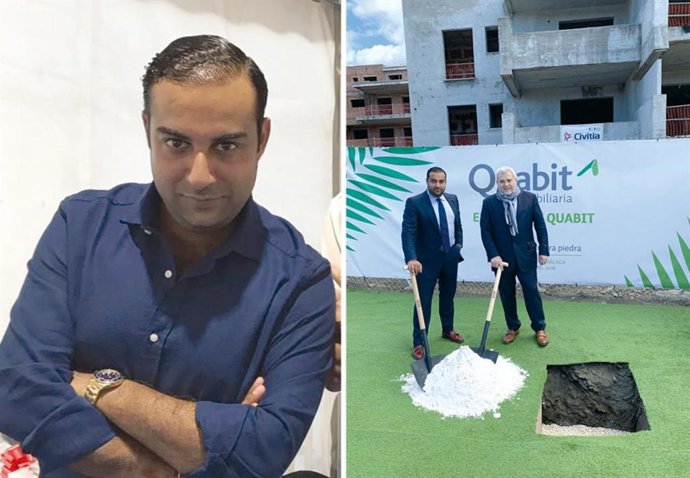 Una imagen de Kabir C. Sukhwani, presidente de Sankar, junto al presidente de la inmobiliaria Quabit, Félix Abánedes.