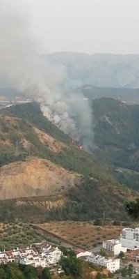 Declarado un incendio forestal en Archidona (Málaga)