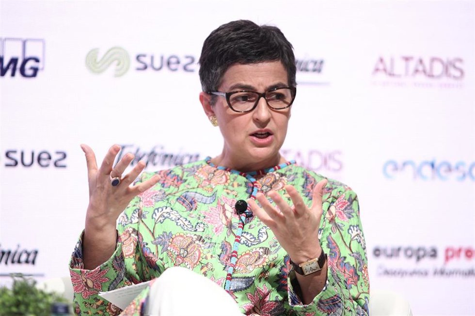 La ministra de Asuntos Exteriores, Unión Europea y Cooperación, Arancha González Laya, durante uno de los Desayunos Informativos de Europa Press, en Madrid, (España), a 8 de julio de 2020.
