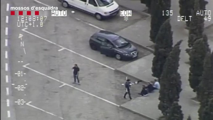 Imágenes grabadas por helicópteros de Mossos en el dispositivo 'Pista'