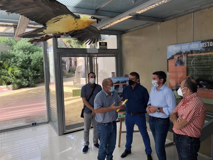 El consejero Antonio Luengo inaugura el módulo expositivo sobre el nido datado de quebrantahuesos más antiguo del mundo, situado en la Sierra de El Valle Carrascoy