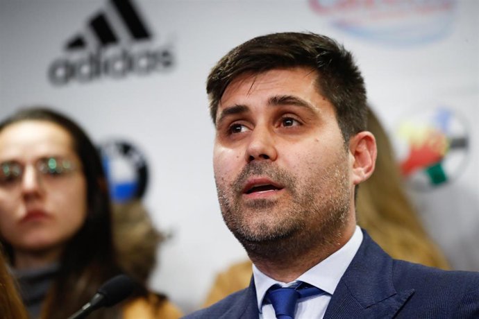 El presidente de AFE, David Aganzo, en un acto en la sede del sindicato en Madrid