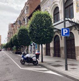 Imagen de la nueva zona de aparcamiento para motos en la calle María de Molina de Valladolid.