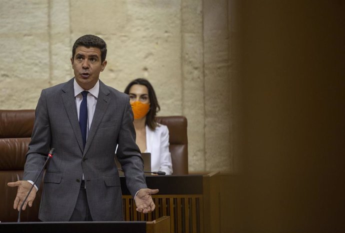El portavoz del grupo parlamentario de Ciudadanos, Sergio Romero, en una foto de archivo  