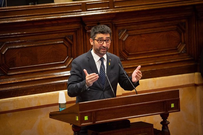 El conseller de Polítiques Digitals i Administració Pública de la Generalitat, Jordi Puigneró, en el ple sobre el coronavirus al Parlament, el 2 de juliol del 2020.