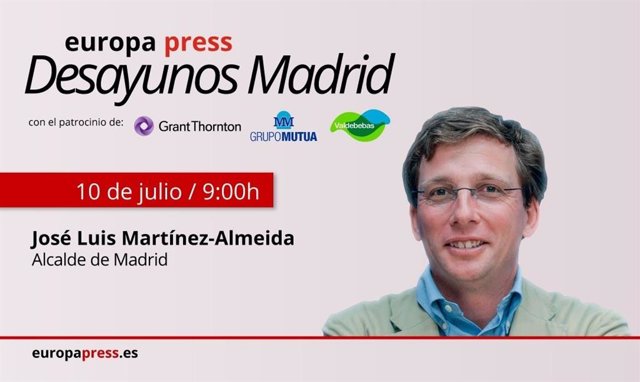 El alcalde de Madrid, José Luis Martínez-Almeida, interviene en los Desayunos Madrid organizados por Europa Press.