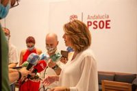 Susana Díaz llama "irresponsable" a Moreno por su "indecisión" en el uso de mascarillas y le urge a tomar decisiones ya