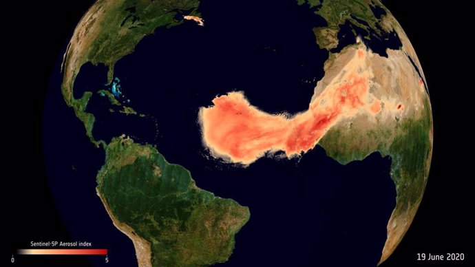 Los satélites de la ESA siguen a 'Godzilla', la "inusual" columna de polvo del Sahara
