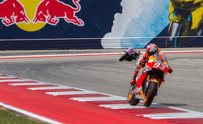 Marc Marquez of Spain and Repsol Honda Team during the MotoGP Red Bull U.S. Grand Prix of The Americas - Race at Circuit of The Americas on April 10, 2016 in Austin, Texas.
