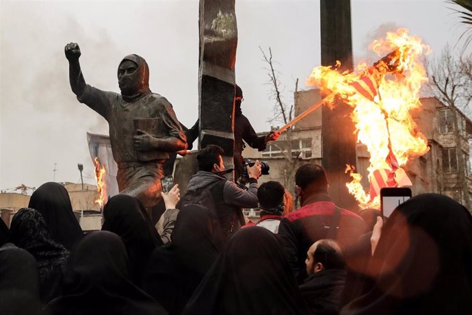 Imagen de una manifestación en Teherán, Irán.