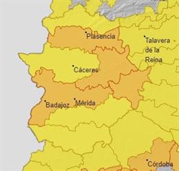 Alertas en Extremadura para 11 de julio