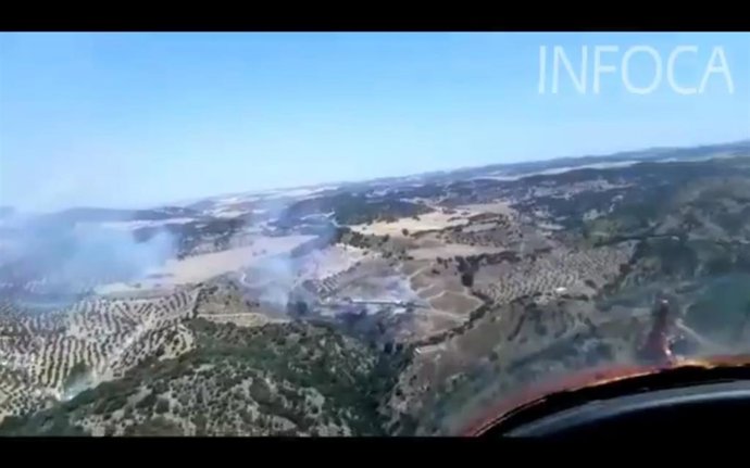 Incendio forestal en Coripe