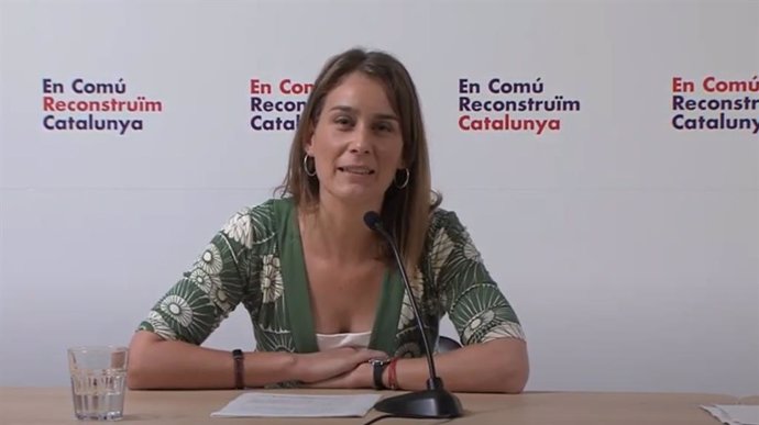La presidenta de Catalunya en Comú, Jéssica Albiach, en el Consell Nacional de la formació.
