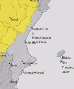 Aviso amarillo por tormrntas en la Comunitat Valenciana