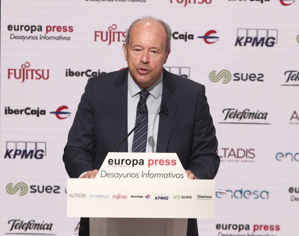 El ministro de Justicia, Juan Carlos Campo, durante uno de los Desayunos Informativos de Europa Press, en Madrid, (España), a 13 de julio de 2020.